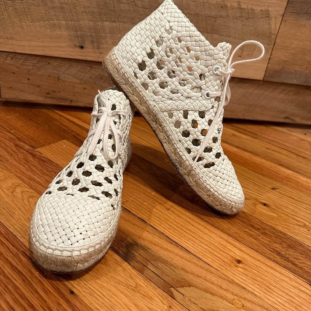 Celine woven espadrille booties